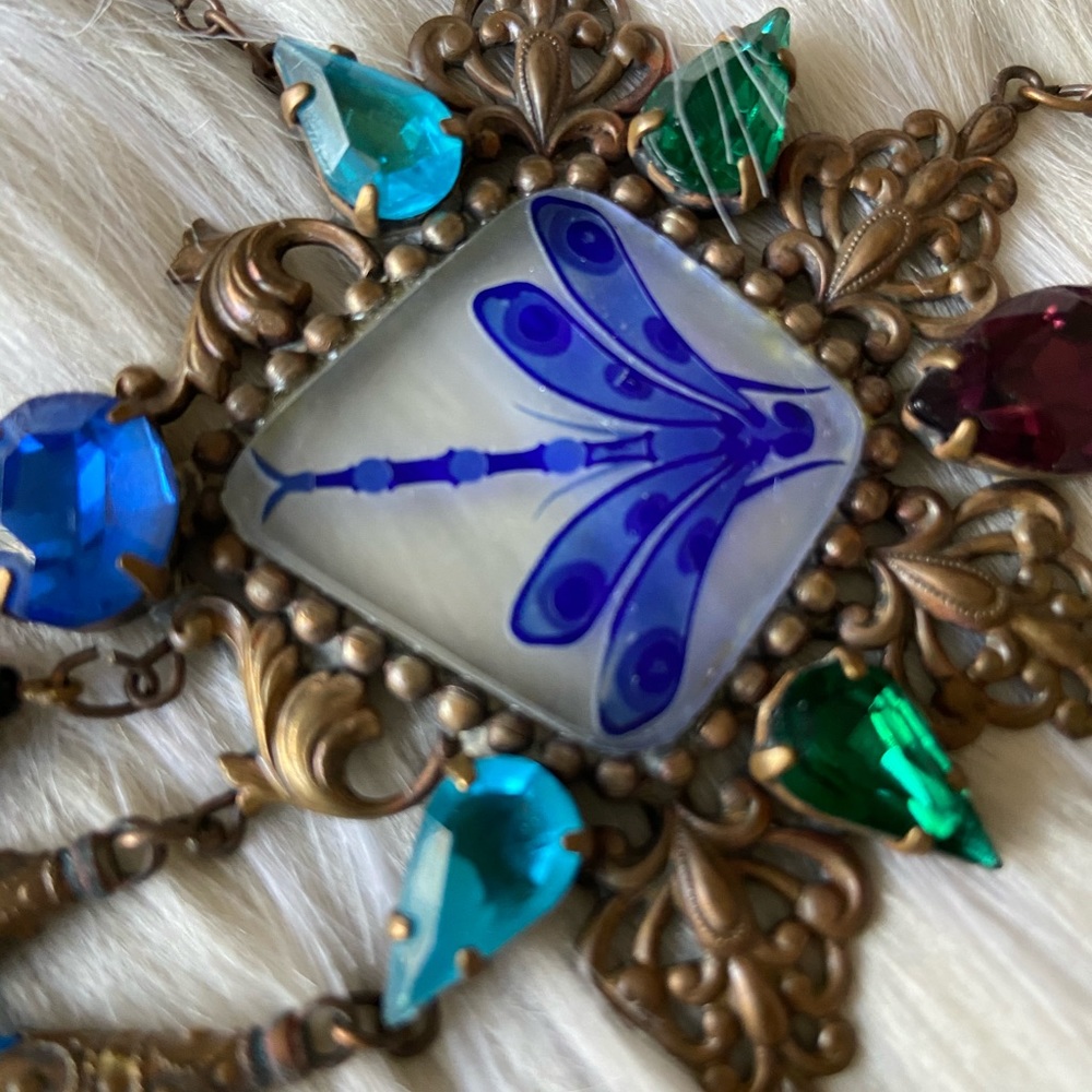 Antique Czech glass necklace rare find - Picture 4 of 9